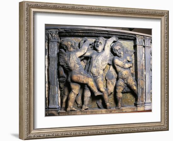 Tile with Dancing Putti-Donatello-Framed Giclee Print