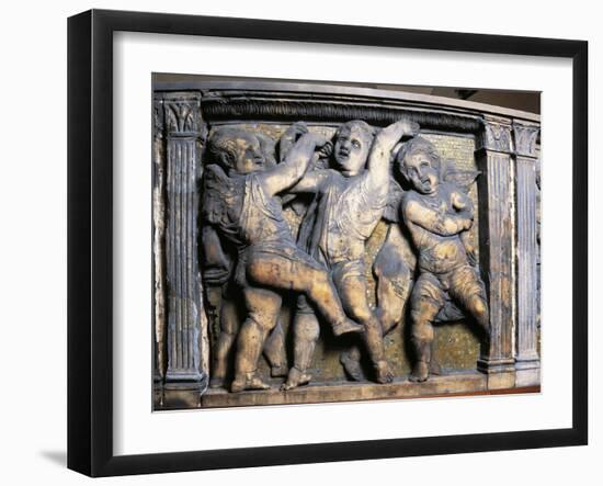 Tile with Dancing Putti-Donatello-Framed Giclee Print