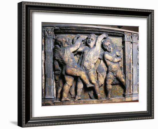 Tile with Dancing Putti-Donatello-Framed Giclee Print