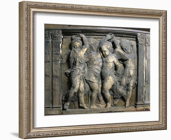 Tile with Dancing Putti-Donatello-Framed Giclee Print