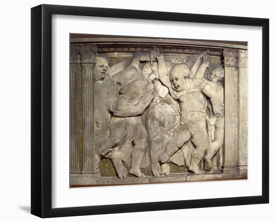 Tile with Dancing Putti-Donatello-Framed Giclee Print