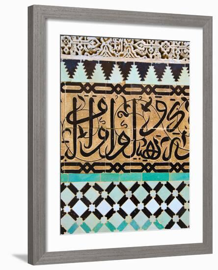 Tile Work Detail, Bou Inania Medersa, Medina, Meknes, Morocco-Doug Pearson-Framed Photographic Print