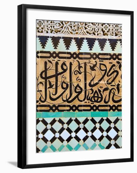 Tile Work Detail, Bou Inania Medersa, Medina, Meknes, Morocco-Doug Pearson-Framed Photographic Print