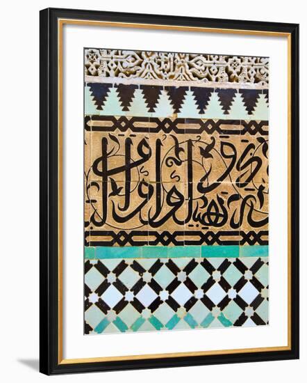 Tile Work Detail, Bou Inania Medersa, Medina, Meknes, Morocco-Doug Pearson-Framed Photographic Print