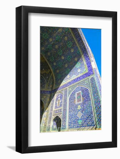 Tiled archway in Isfahan blue, Imam Mosque, UNESCO World Heritage Site, Isfahan, Iran, Middle East-James Strachan-Framed Photographic Print