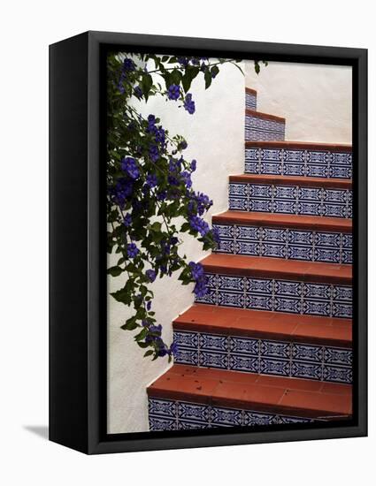 Tiled Staircase, Algarve, Portugal-Fraser Hall-Framed Premier Image Canvas