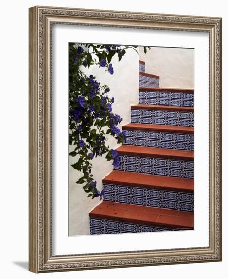 Tiled Staircase, Algarve, Portugal-Fraser Hall-Framed Photographic Print