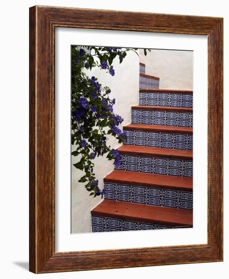 Tiled Staircase, Algarve, Portugal-Fraser Hall-Framed Photographic Print