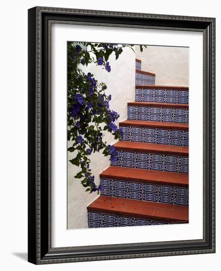 Tiled Staircase, Algarve, Portugal-Fraser Hall-Framed Photographic Print