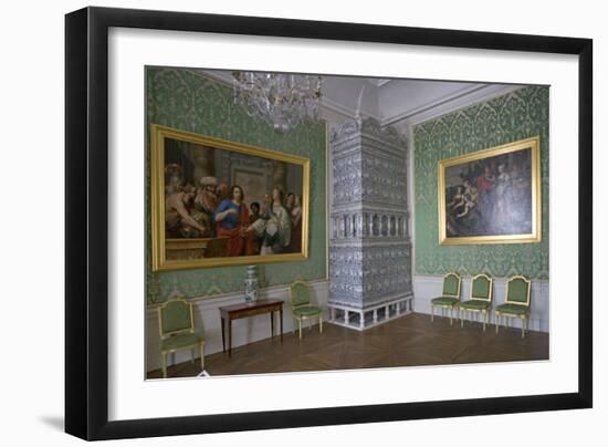 Tiled Stove in Room in Rundale Palace (1736-1768)-null-Framed Photographic Print