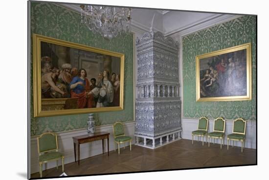 Tiled Stove in Room in Rundale Palace (1736-1768)-null-Mounted Photographic Print