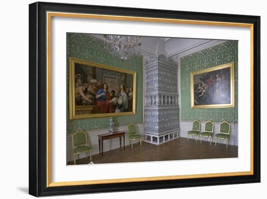 Tiled Stove in Room in Rundale Palace (1736-1768)-null-Framed Photographic Print