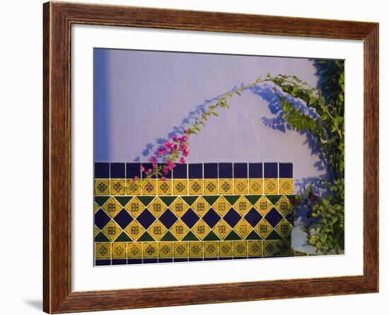 Tiled Wall near Pool, Hotel Mediomundo, Merida, Yucatan, Mexico-Julie Eggers-Framed Photographic Print