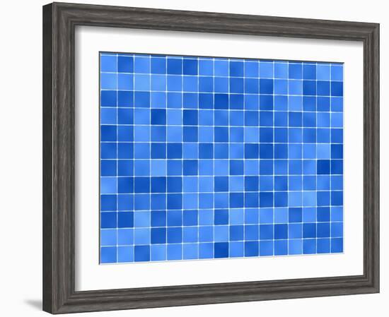 Tiles Mosaic In Blue And White-sfinks-Framed Art Print