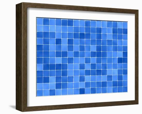 Tiles Mosaic In Blue And White-sfinks-Framed Art Print