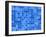 Tiles Mosaic In Blue And White-sfinks-Framed Art Print