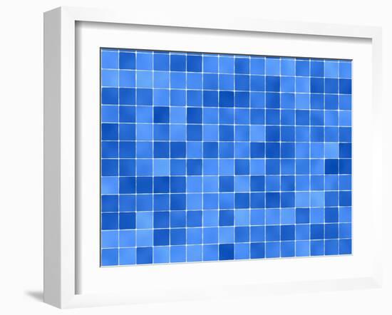 Tiles Mosaic In Blue And White-sfinks-Framed Art Print