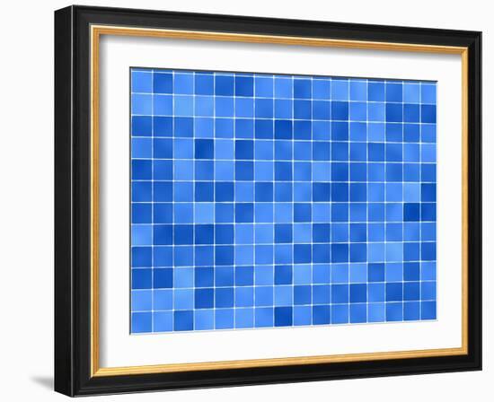 Tiles Mosaic In Blue And White-sfinks-Framed Art Print