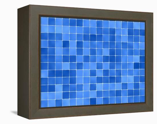 Tiles Mosaic In Blue And White-sfinks-Framed Stretched Canvas