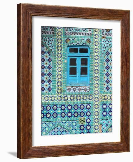 Tiling Around Blue Window, Shrine of Hazrat Ali, Mazar-I-Sharif, Balkh, Afghanistan, Asia-Jane Sweeney-Framed Photographic Print