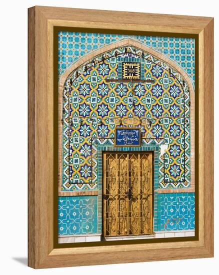 Tiling Around Door, Shrine of Hazrat Ali, Mazar-I-Sharif, Afghanistan-Jane Sweeney-Framed Premier Image Canvas