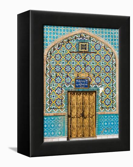 Tiling Around Door, Shrine of Hazrat Ali, Mazar-I-Sharif, Afghanistan-Jane Sweeney-Framed Premier Image Canvas