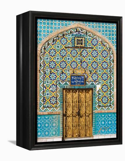 Tiling Around Door, Shrine of Hazrat Ali, Mazar-I-Sharif, Afghanistan-Jane Sweeney-Framed Premier Image Canvas