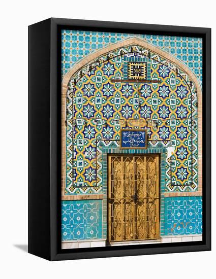 Tiling Around Door, Shrine of Hazrat Ali, Mazar-I-Sharif, Afghanistan-Jane Sweeney-Framed Premier Image Canvas