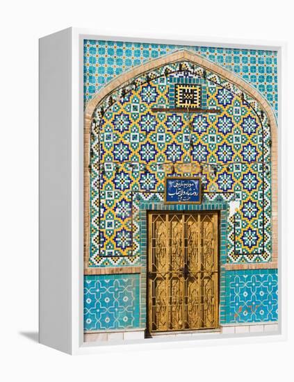 Tiling Around Door, Shrine of Hazrat Ali, Mazar-I-Sharif, Afghanistan-Jane Sweeney-Framed Premier Image Canvas