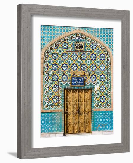 Tiling Around Door, Shrine of Hazrat Ali, Mazar-I-Sharif, Afghanistan-Jane Sweeney-Framed Photographic Print