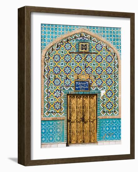 Tiling Around Door, Shrine of Hazrat Ali, Mazar-I-Sharif, Afghanistan-Jane Sweeney-Framed Photographic Print