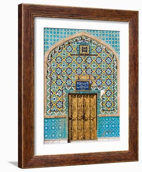 Tiling Around Door, Shrine of Hazrat Ali, Mazar-I-Sharif, Afghanistan-Jane Sweeney-Framed Photographic Print