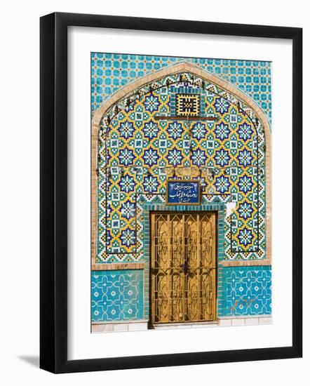 Tiling Around Door, Shrine of Hazrat Ali, Mazar-I-Sharif, Afghanistan-Jane Sweeney-Framed Photographic Print