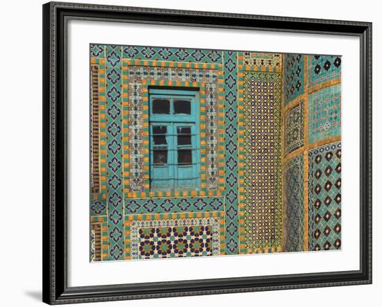 Tiling Round Blue Window, Shrine of Hazrat Ali, Who was Assissinated in 661, Balkh Province-Jane Sweeney-Framed Photographic Print