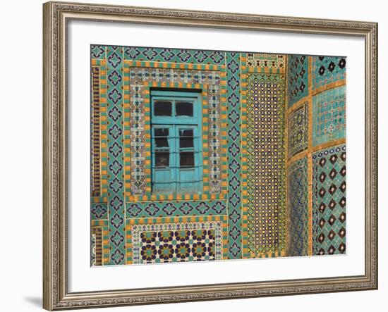 Tiling Round Blue Window, Shrine of Hazrat Ali, Who was Assissinated in 661, Balkh Province-Jane Sweeney-Framed Photographic Print