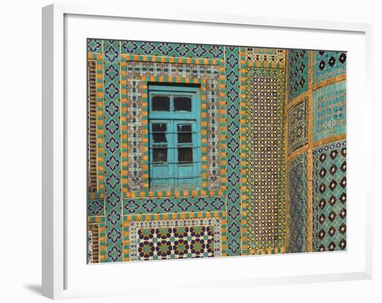 Tiling Round Blue Window, Shrine of Hazrat Ali, Who was Assissinated in 661, Balkh Province-Jane Sweeney-Framed Photographic Print