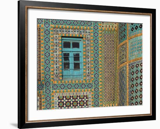 Tiling Round Blue Window, Shrine of Hazrat Ali, Who was Assissinated in 661, Balkh Province-Jane Sweeney-Framed Photographic Print