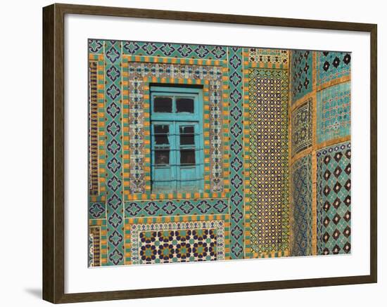 Tiling Round Blue Window, Shrine of Hazrat Ali, Who was Assissinated in 661, Balkh Province-Jane Sweeney-Framed Photographic Print