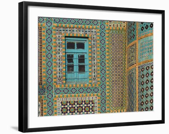 Tiling Round Blue Window, Shrine of Hazrat Ali, Who was Assissinated in 661, Balkh Province-Jane Sweeney-Framed Photographic Print