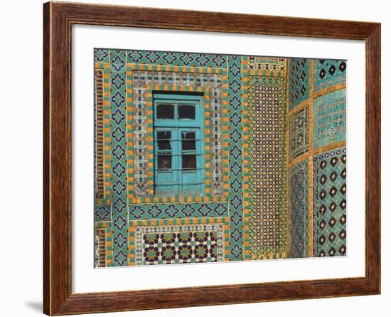 Tiling Round Blue Window, Shrine of Hazrat Ali, Who was Assissinated in 661, Balkh Province-Jane Sweeney-Framed Photographic Print