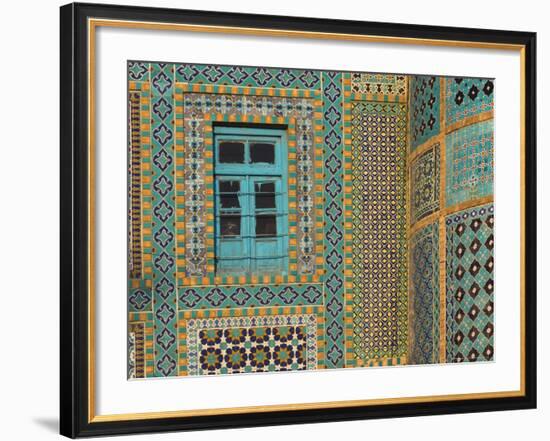 Tiling Round Blue Window, Shrine of Hazrat Ali, Who was Assissinated in 661, Balkh Province-Jane Sweeney-Framed Photographic Print