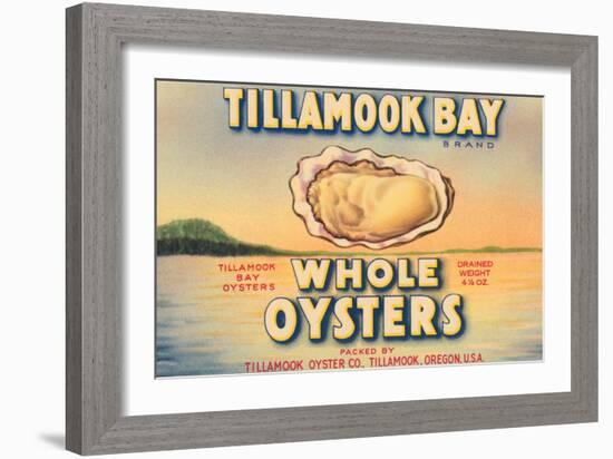 Tillamook Bay Whole Oysters-null-Framed Art Print