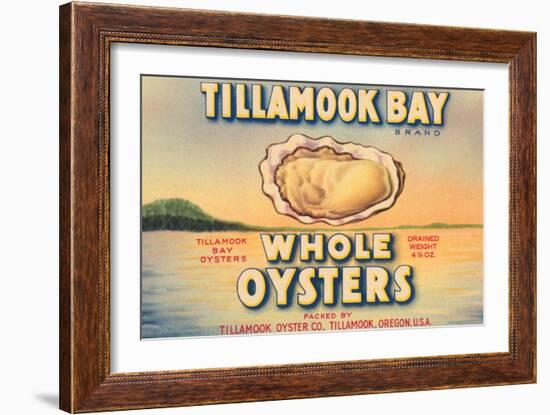 Tillamook Bay Whole Oysters-null-Framed Art Print