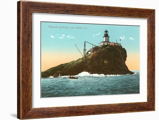 Tillamook Lighthouse, Seaside, Oregon-null-Framed Art Print