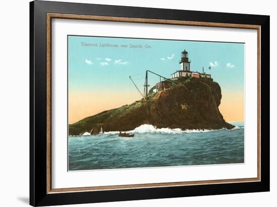 Tillamook Lighthouse, Seaside, Oregon-null-Framed Art Print