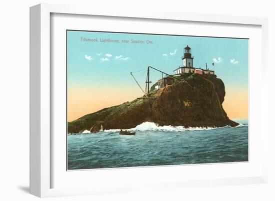 Tillamook Lighthouse, Seaside, Oregon-null-Framed Art Print