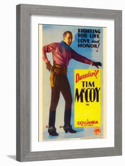 Tim Mccoy on Stock Midget Window Card, 1932-null-Framed Art Print