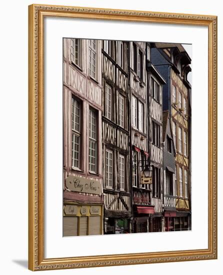 Timber-Framed Houses and Shops in the Restored City Centre, Rouen, Haute Normandie, France-Pearl Bucknall-Framed Photographic Print