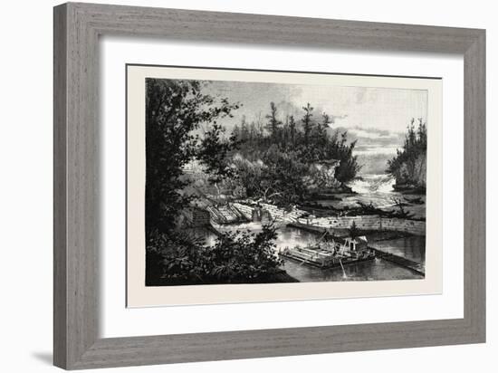 Timber Slide at the Calumet Falls, Canada, Nineteenth Century-null-Framed Giclee Print