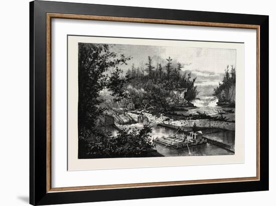 Timber Slide at the Calumet Falls, Canada, Nineteenth Century-null-Framed Giclee Print